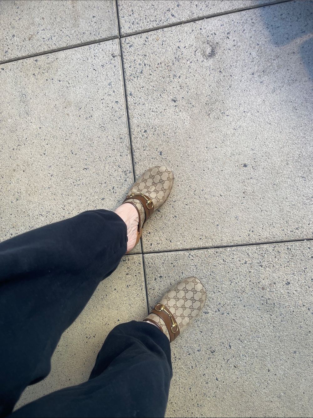 Gucci Brown Beige Monogram Horsebit Clogs - Picture 5 of 6
